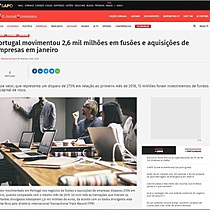 Portugal movimentou 2,6 mil milhes em fuses e aquisies de empresas em janeiro